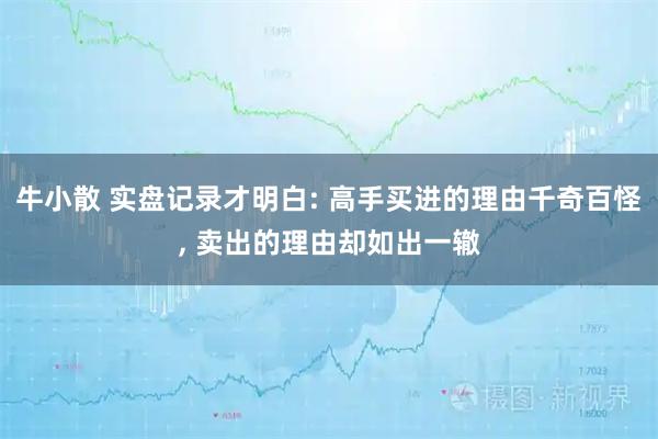 牛小散 实盘记录才明白: 高手买进的理由千奇百怪, 卖出的理由却如出一辙